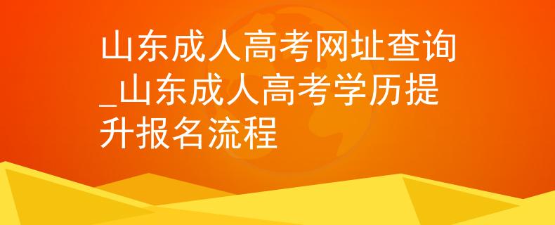 山东成人高考网址查询_山东成人高考学历提升报名流程