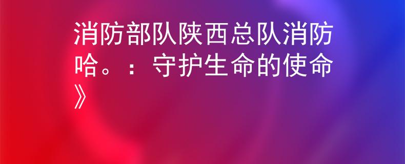 消防部队陕西总队消防哈。：守护生命的使命》