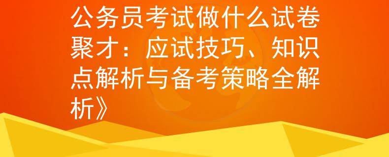 公务员考试做什么试卷聚才：应试技巧、知识点解析与备考策略全解析》