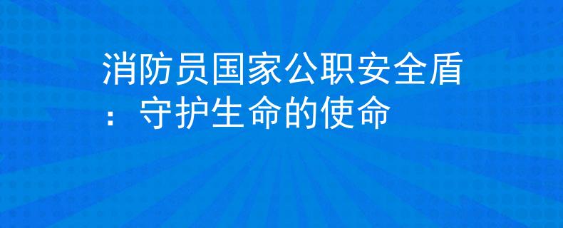 消防员国家公职安全盾：守护生命的使命