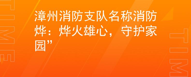 漳州消防支队名称消防烨：烨火雄心，守护家园”